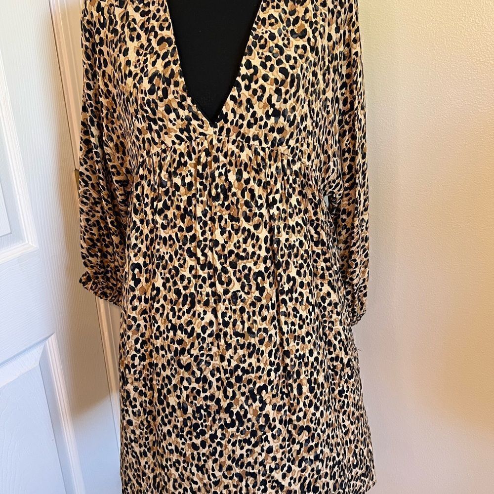 Zara Leopard Print Tunic Dress. Size M